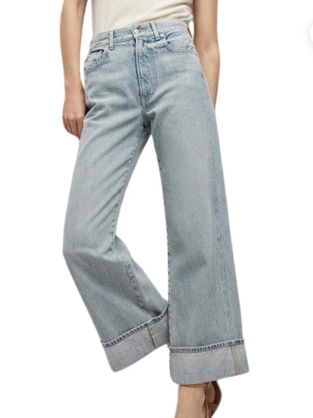 Veronica Beard Taylor Wide-Leg Cropped  High Rise Jeans . New without tags